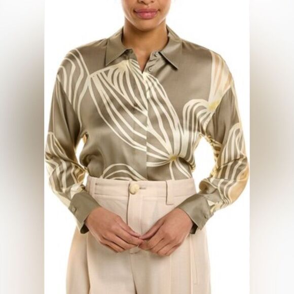 NWT 895.00 Lafayette 148 New York Tess Blouse Size Large - Picture 2 of 6
